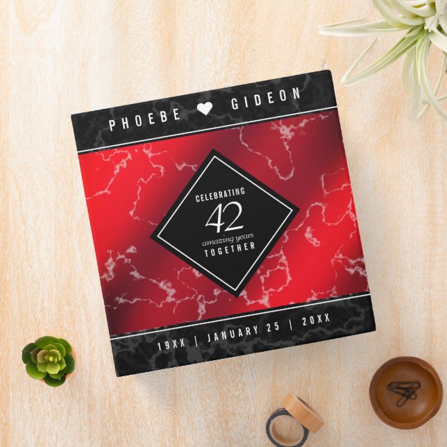 Elegant 42nd Jasper Wedding Anniversary 3 Ring Binder (In Situ)