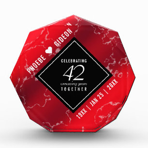 Elegant 42nd Jasper Wedding Anniversary Acrylic Award