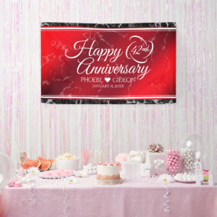 Elegant 42nd Jasper Wedding Anniversary Banner