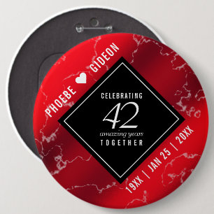 Elegant 42nd Jasper Wedding Anniversary Button
