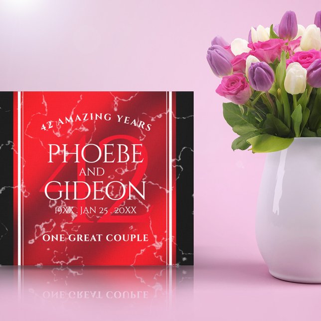 Elegant 42nd Jasper Wedding Anniversary Canvas Print (Creator Uploaded)