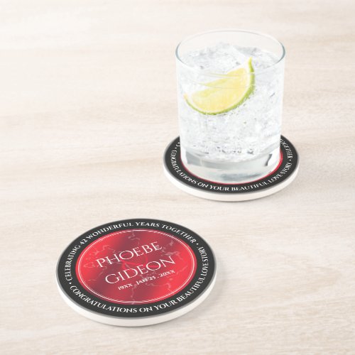 Elegant 42nd Jasper Wedding Anniversary Coaster