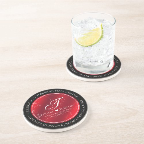 Elegant 42nd Jasper Wedding Anniversary Coaster