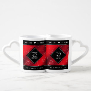 Elegant 42nd Jasper Wedding Anniversary Coffee Mug Set