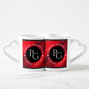 Elegant 42nd Jasper Wedding Anniversary Coffee Mug Set