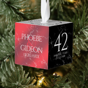 Elegant 42nd Jasper Wedding Anniversary Cube Ornament