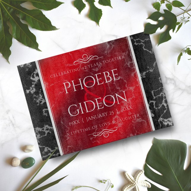 Elegant 42nd Jasper Wedding Anniversary Cutting Board (Creator Uploaded)