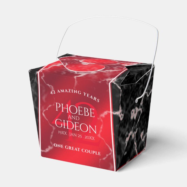 Elegant 42nd Jasper Wedding Anniversary Favor Boxes (Front Side)