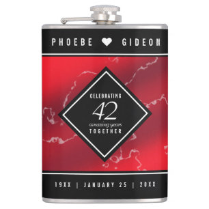 Elegant 42nd Jasper Wedding Anniversary Flask