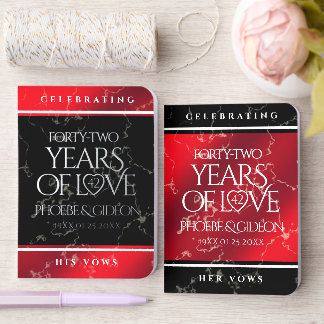 Elegant 42nd Jasper Wedding Anniversary Foil Vow Books