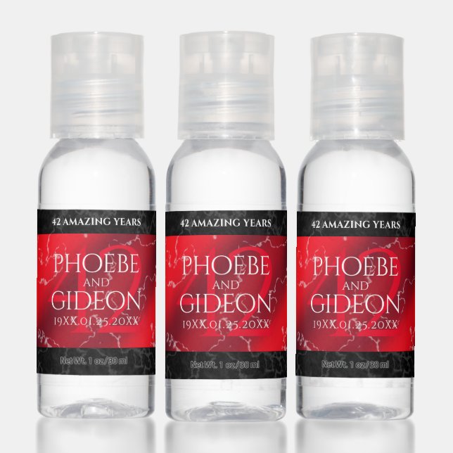 Elegant 42nd Jasper Wedding Anniversary Hand Sanitizer (Set)
