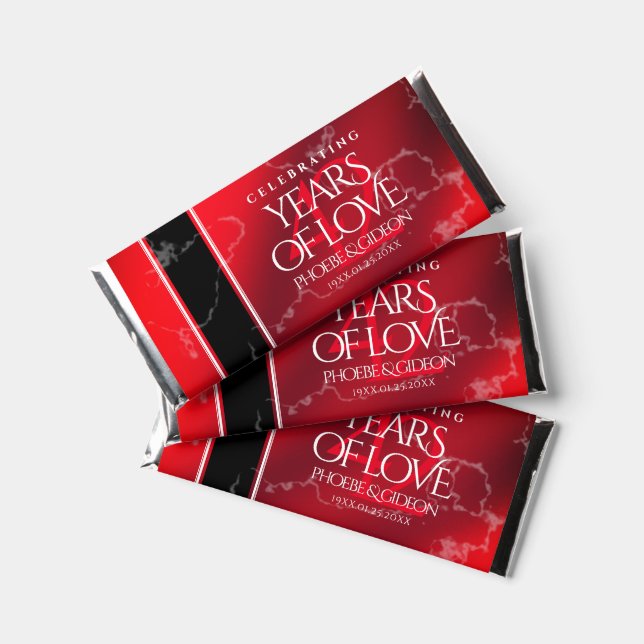 Elegant 42nd Jasper Wedding Anniversary Hershey Bar Favors (Front)