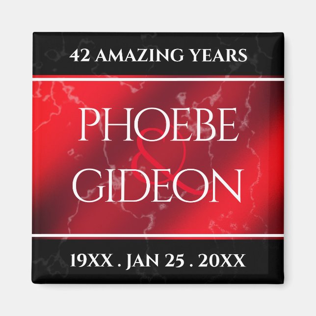 Elegant 42nd Jasper Wedding Anniversary Magnet (Front)