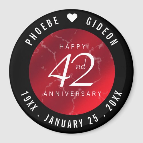 Elegant 42nd Jasper Wedding Anniversary Magnet