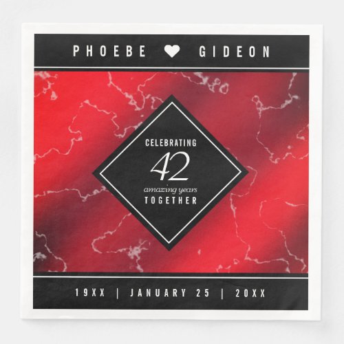 Elegant 42nd Jasper Wedding Anniversary Paper Dinner Napkins