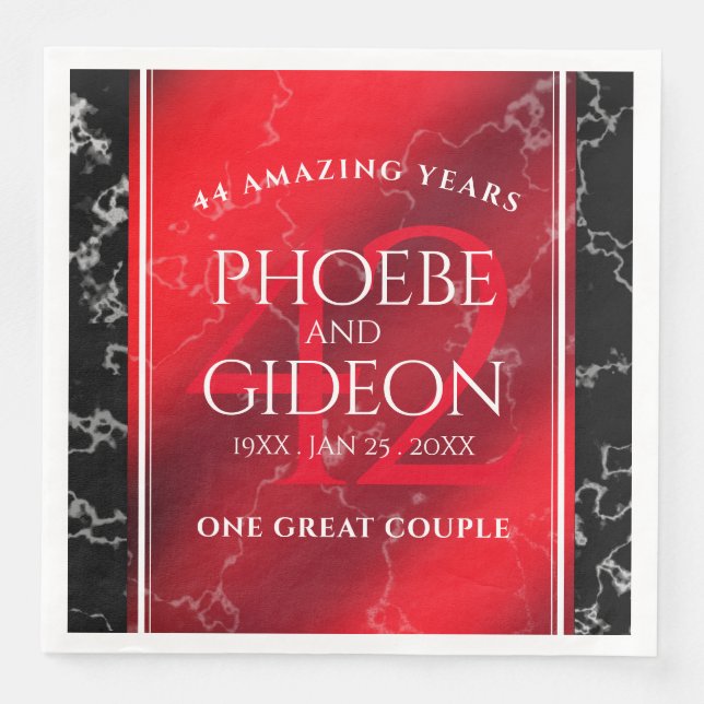 Elegant 42nd Jasper Wedding Anniversary Paper Dinner Napkins (Front)