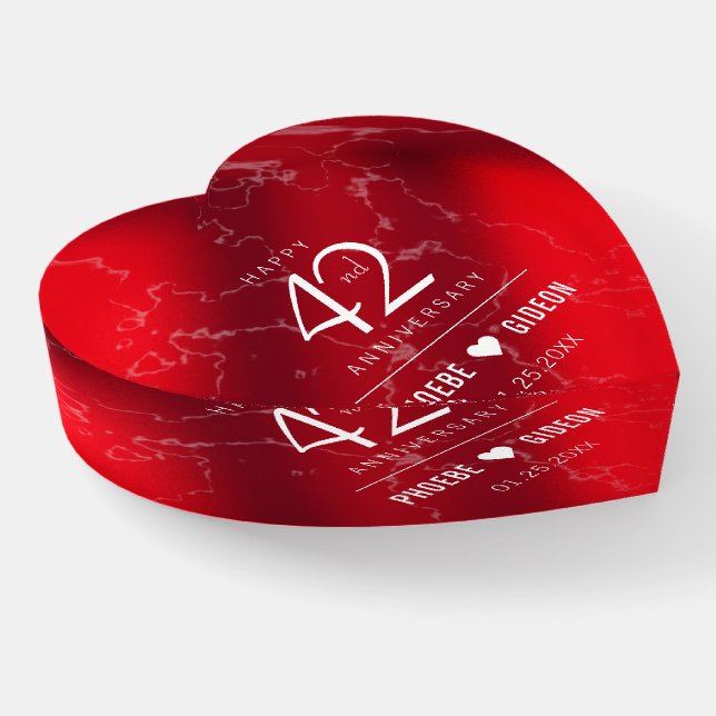 Elegant 42nd Jasper Wedding Anniversary Paperweight (Angled)