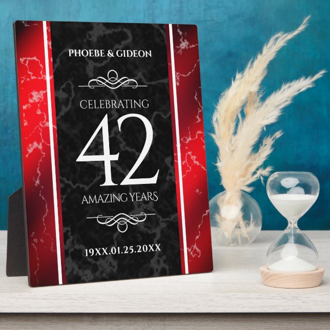 Elegant 42nd Jasper Wedding Anniversary Plaque (Side)