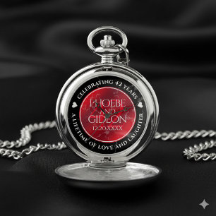 Elegant 42nd Jasper Wedding Anniversary Pocket Watch