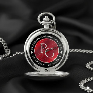 Elegant 42nd Jasper Wedding Anniversary Pocket Watch