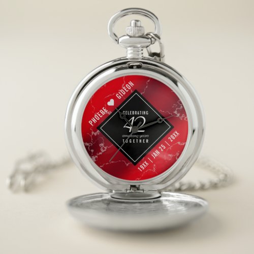 Elegant 42nd Jasper Wedding Anniversary Pocket Watch