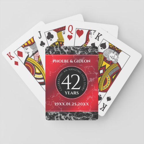 Elegant 42nd Jasper Wedding Anniversary Poker Cards