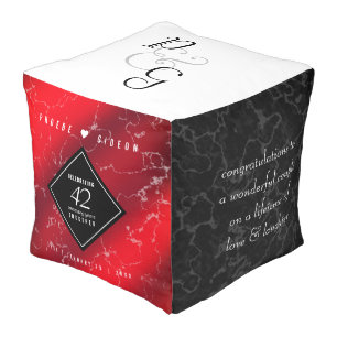 Elegant 42nd Jasper Wedding Anniversary Pouf