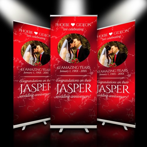 Elegant 42nd Jasper Wedding Anniversary Retractable Banner