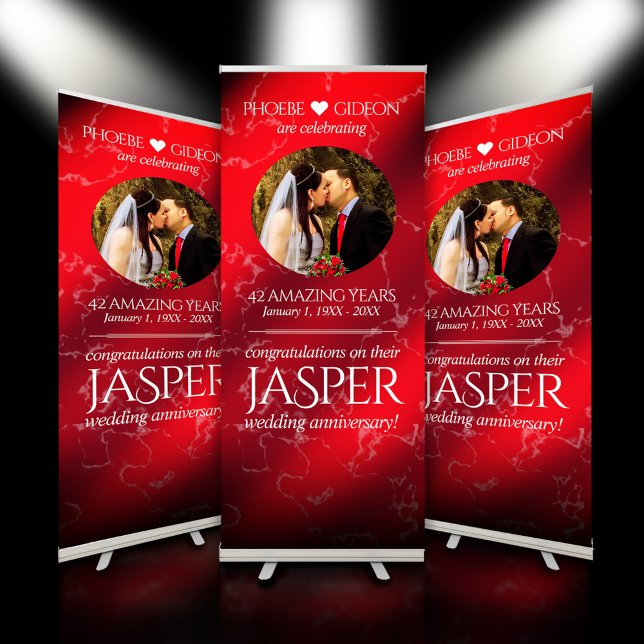 Elegant 42nd Jasper Wedding Anniversary Retractable Banner (42nd Jasper Wedding Anniversary Retractable Banner Cover Photo.)