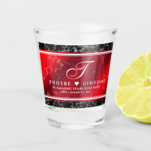 Elegant 42nd Jasper Wedding Anniversary Shot Glass