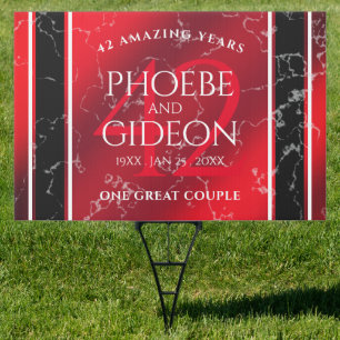 Elegant 42nd Jasper Wedding Anniversary Sign