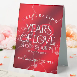 Elegant 42nd Jasper Wedding Anniversary Table Tent