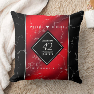Elegant 42nd Jasper Wedding Anniversary Throw Pillow
