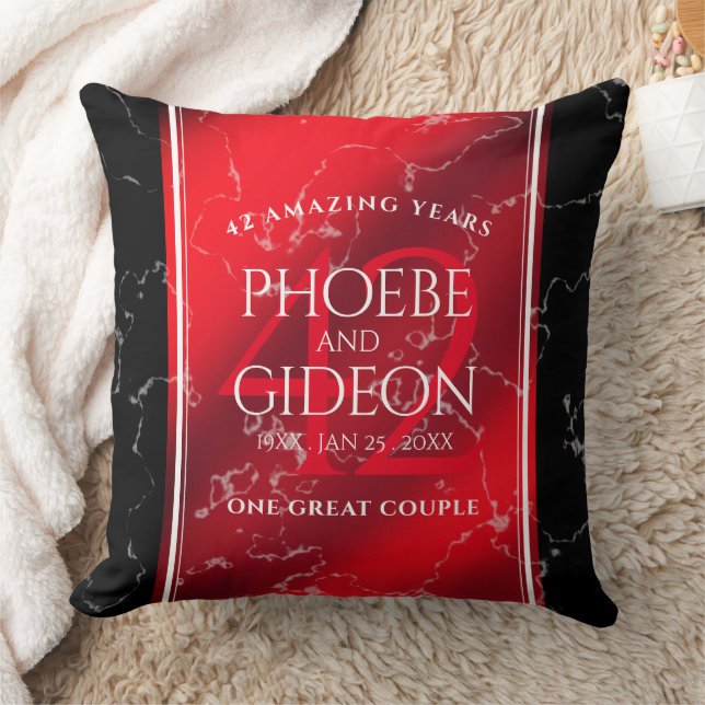 Elegant 42nd Jasper Wedding Anniversary Throw Pillow (Blanket)