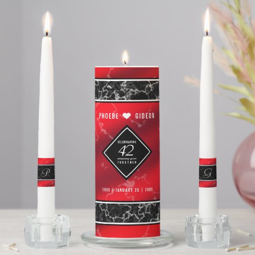 Elegant 42nd Jasper Wedding Anniversary Unity Candle Set