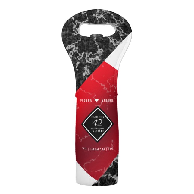 Elegant 42nd Jasper Wedding Anniversary Wine Bag (Front)
