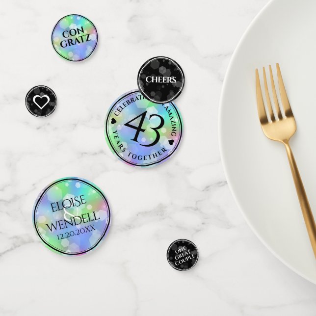 Elegant 43rd Opal Wedding Anniversary Celebration Confetti (Group)