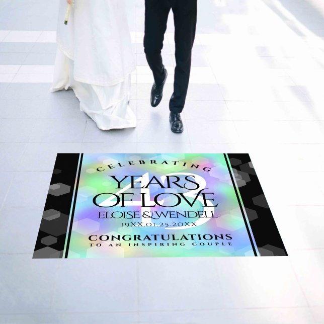 Elegant 43rd Opal Wedding Anniversary Celebration Floor Decals (Wedding)