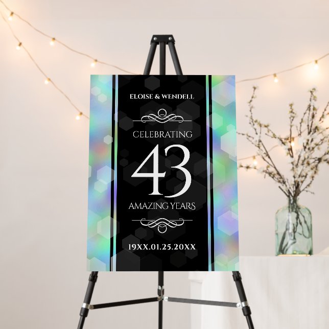 Elegant 43rd Opal Wedding Anniversary Celebration Foam Board (In Situ (Stand))