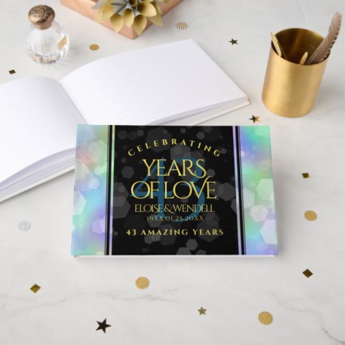 Elegant 43rd Opal Wedding Anniversary Celebration Foil Guest Book