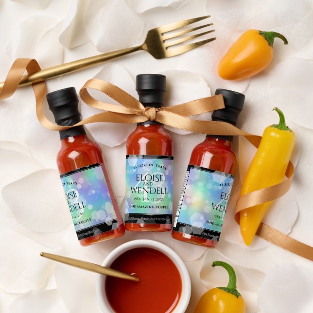 Elegant 43rd Opal Wedding Anniversary Celebration Hot Sauces (Wedding)