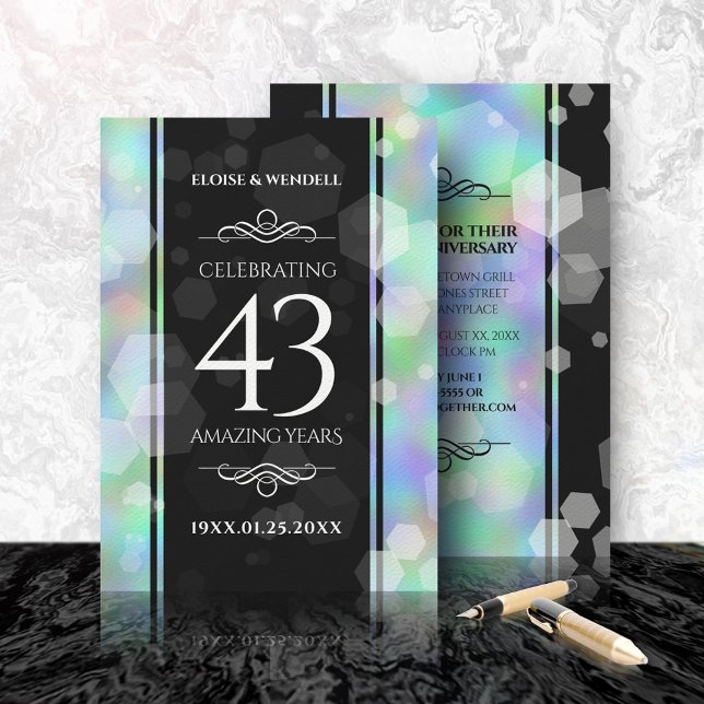 Elegant 43rd Opal Wedding Anniversary Celebration Invitation (Creator Uploaded)