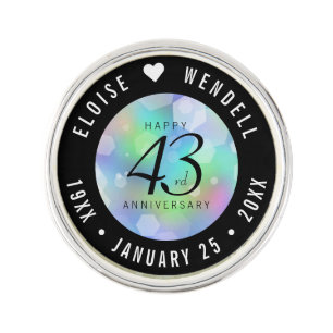 Elegant 43rd Opal Wedding Anniversary Celebration Lapel Pin