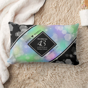 Elegant 43rd Opal Wedding Anniversary Celebration Lumbar Pillow
