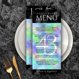 Elegant 43rd Opal Wedding Anniversary Celebration Menu