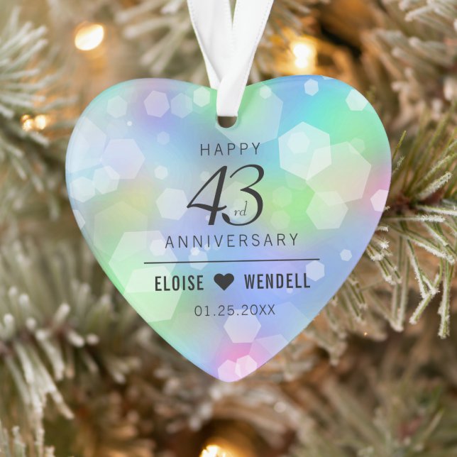 Elegant 43rd Opal Wedding Anniversary Celebration Ornament (Tree)