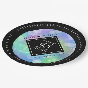 Elegant 43rd Opal Wedding Anniversary Celebration Paper Plates