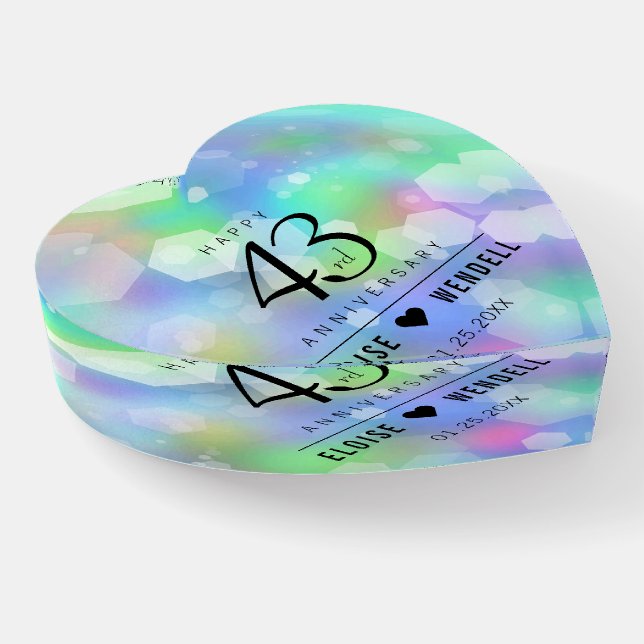 Elegant 43rd Opal Wedding Anniversary Celebration Paperweight (Angled)