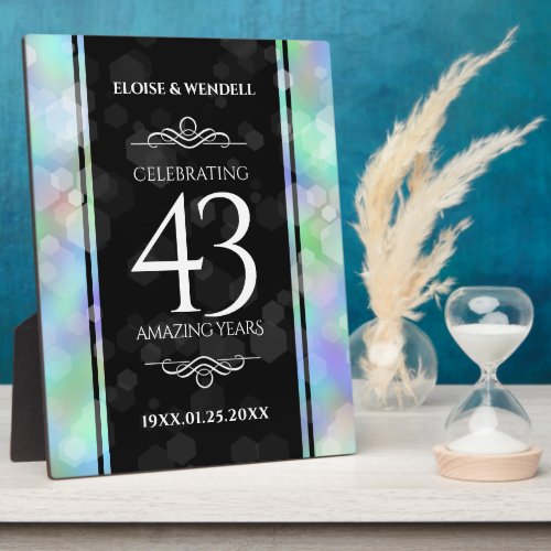 Elegant 43rd Opal Wedding Anniversary Celebration Plaque