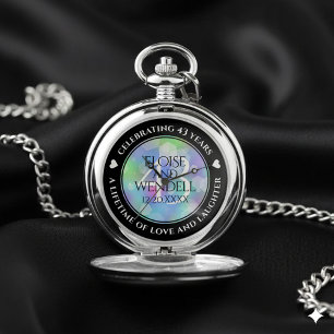 Elegant 43rd Opal Wedding Anniversary Celebration Pocket Watch